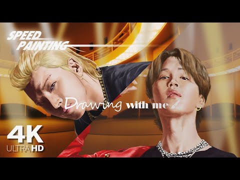 [스피드페인팅] VIBE TAEYANG - Jimin (빅뱅/태양 -방탄/지민) M/V 오마주 팬아트,    포토샵 드로잉 작업/Speed painting/ BigBang/BTS