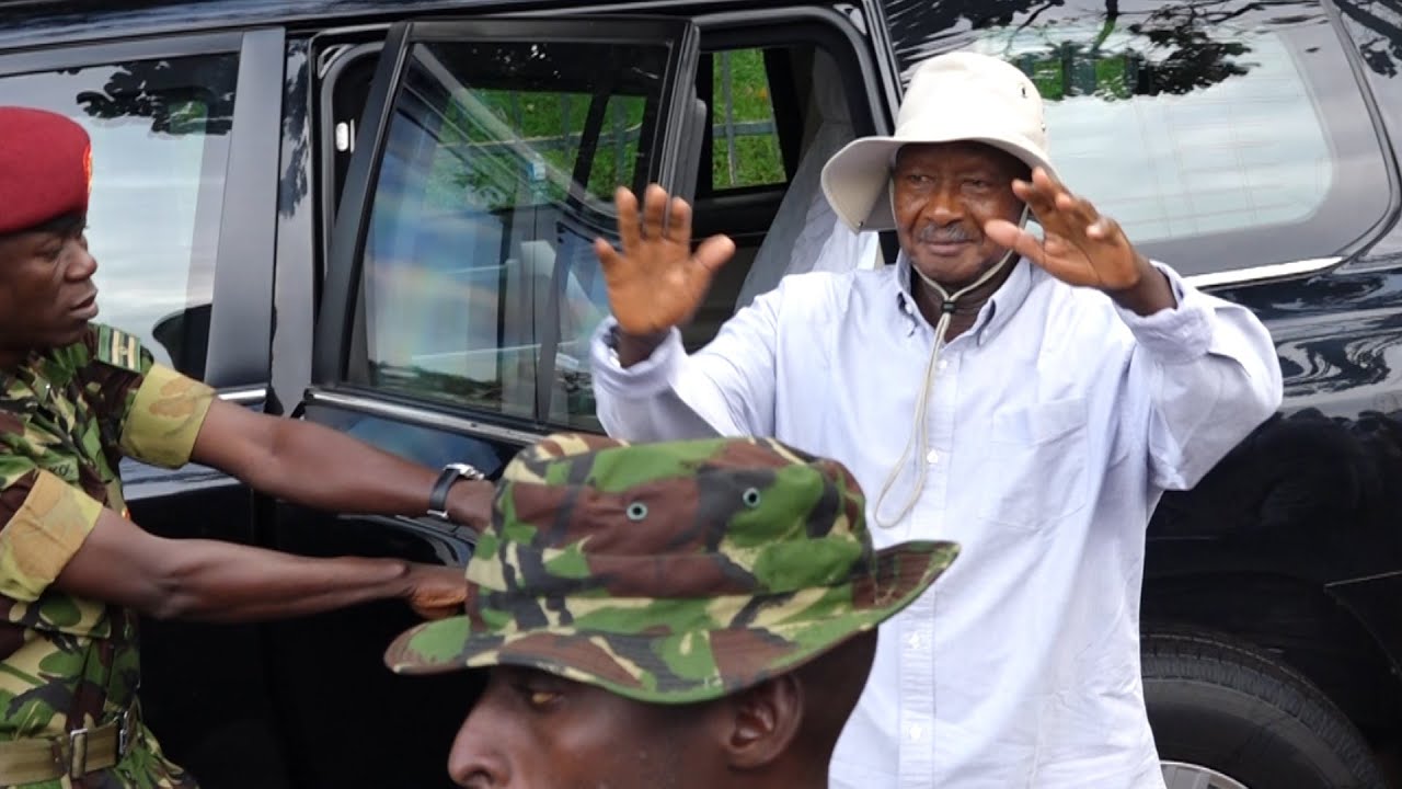 President Museveni security tight as he walks across the city center