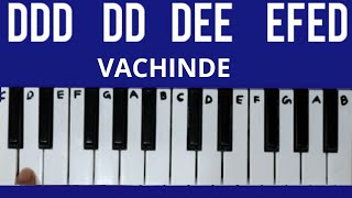 Vachinde song keyboard cover || keyboard tutorials || Notes || Telugu songs