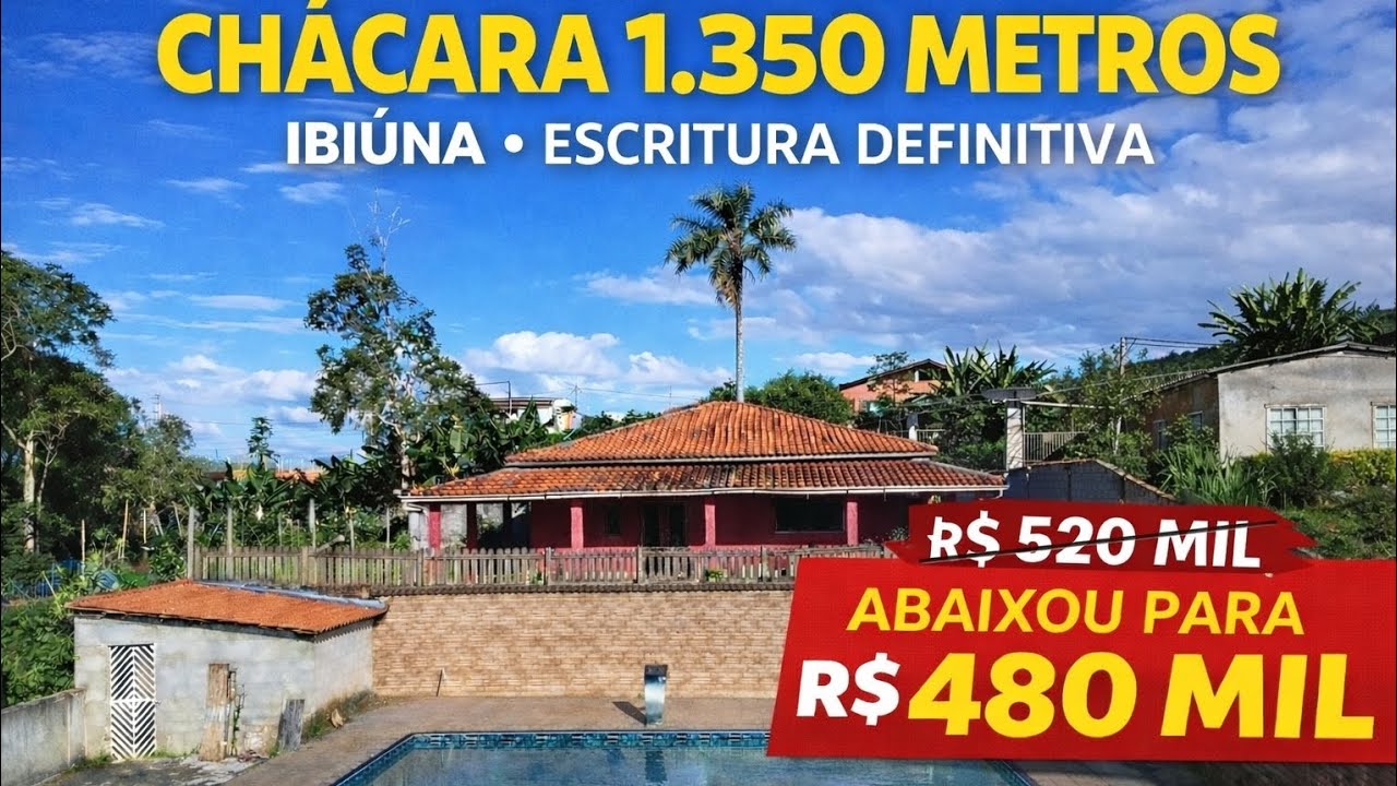 #344# BAIXOU! Chácara 1.350m² em Ibiúna com Escritura De R$ 520MIL Para R$ 480.000,00!