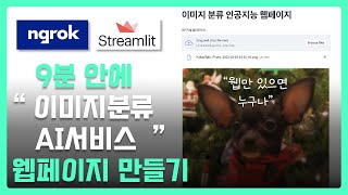 9분 안에 이미지 분류 인공지능 웹페이지 만들기 | ngrok streamlit Colab(코랩) 머신러닝 파이썬