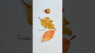 Famous How to paint watercolour autumn leaves #watercolor #artdaily #leaves Net Worth