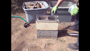 2 Cinder Block Rocket Stove - Part 9 -  Block with holes