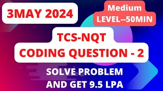 3 May 2024 Coding Question 2 TCS NQT || Coding Question || TCS NQT Coding Question.