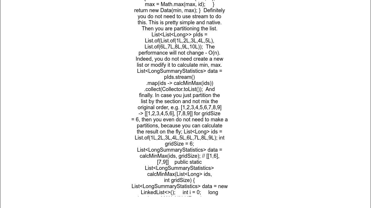 Efficient way of finding min and max of a list by partitioning youtube