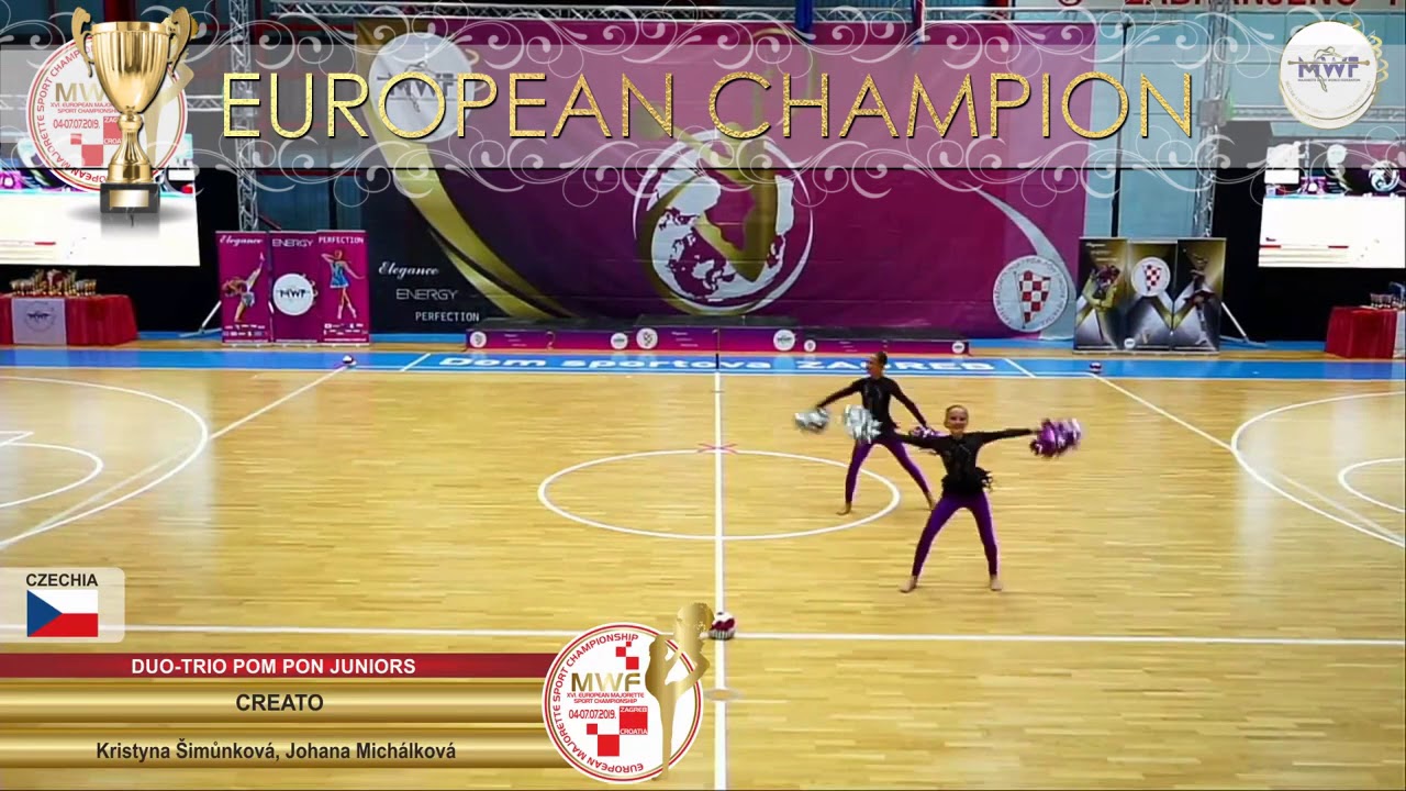 DUO-TRIO POM PON JUNIOR EUROPEAN CHAMPION: CREATO, K. Š, J. M., CZECHIA