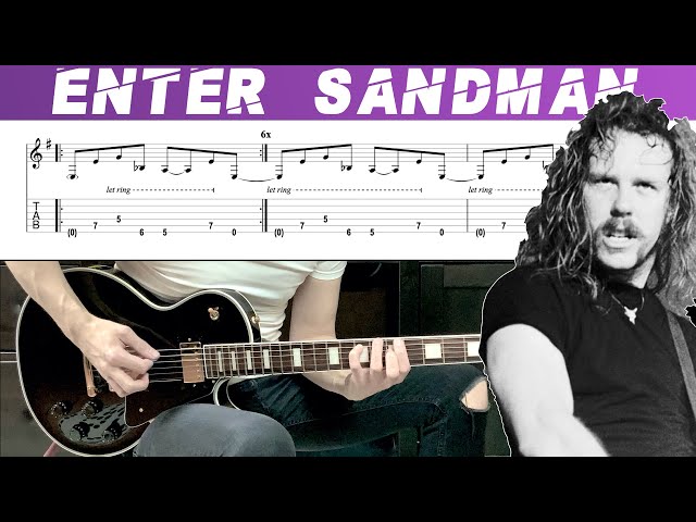 METALLICA - ENTER SANDMAN (Guitar cover with TAB | Lesson) class=