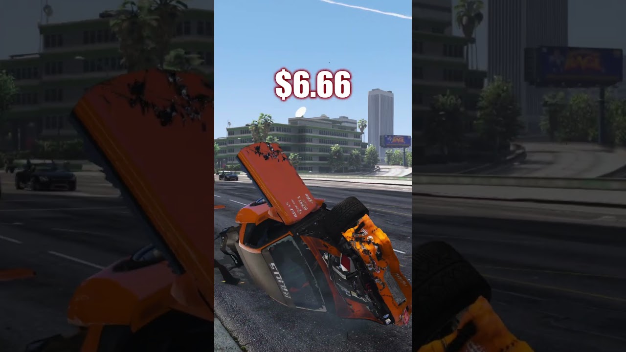$70 Vs $7M Car Crash Value Test In GTA 5!