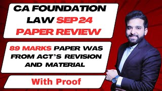 CA FOUNDATION LAW PAPER REVIEW SEP 24 | LAW ANALYSIS | ARJUN CHHABRA TUTORIAL