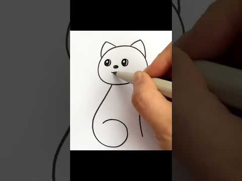 تعلم رسم قطة كيوت بسهولة للمبتدئين رسم سهل للأطفال جربوها واعملوا إشتراك ف قناتي وفعلو الجرس