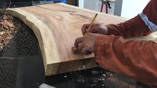 DIY acacia wood slab center table