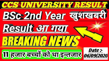 ccsu result 2020 bsc || bsc 2nd year result declared ccsu 2020 || ccsu latest update today || #ccsu
