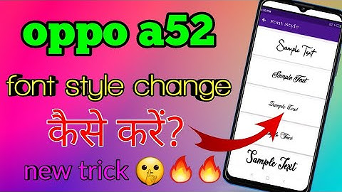 How To Change Font Style In Oppo A52 | Oppo A52 Main Font Style Change Kaise Kare | Tech Boy Mukesh