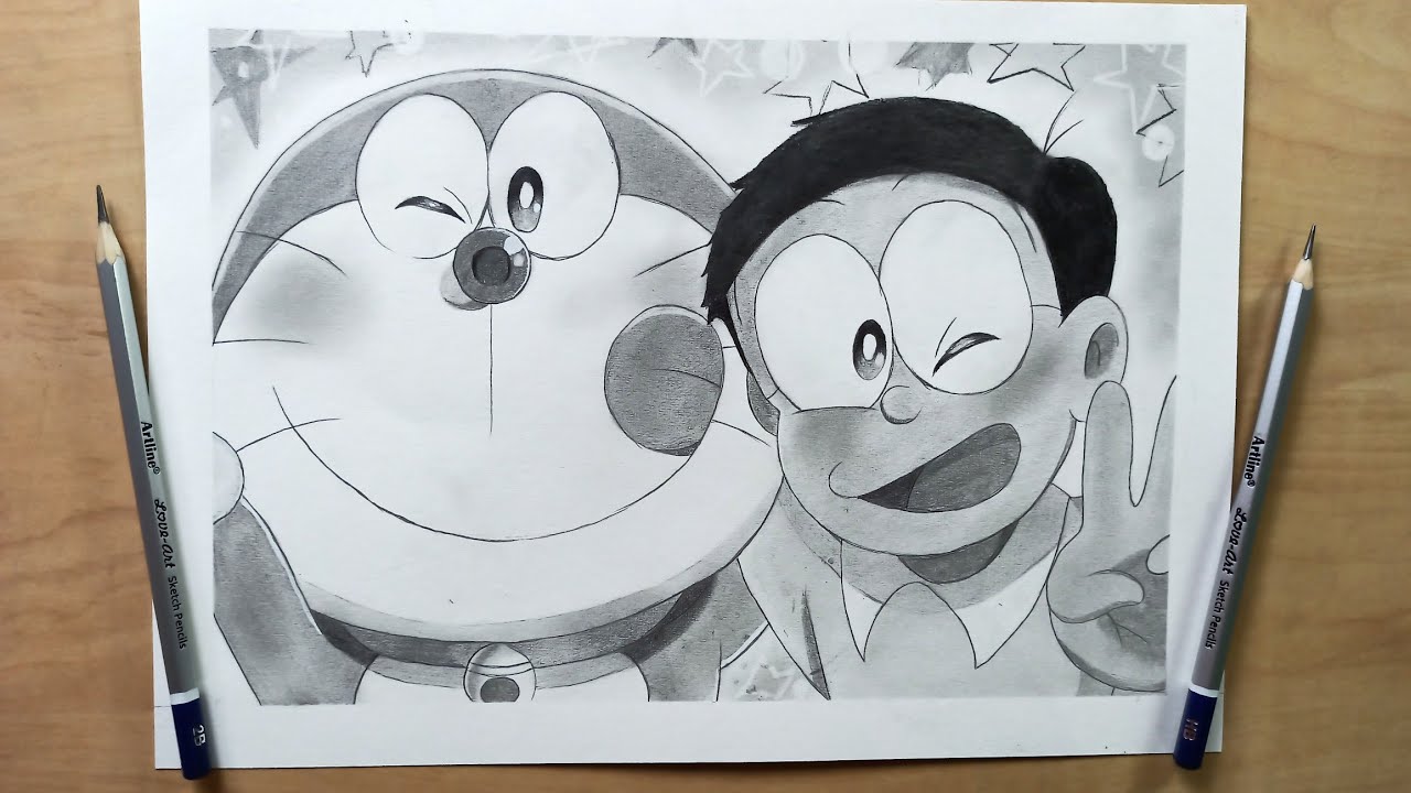 drawing doraemon and nobita  Clip Art Library