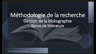 Gestion des références bibliographiques : Cours de méthodologie de la recherche Baraka School