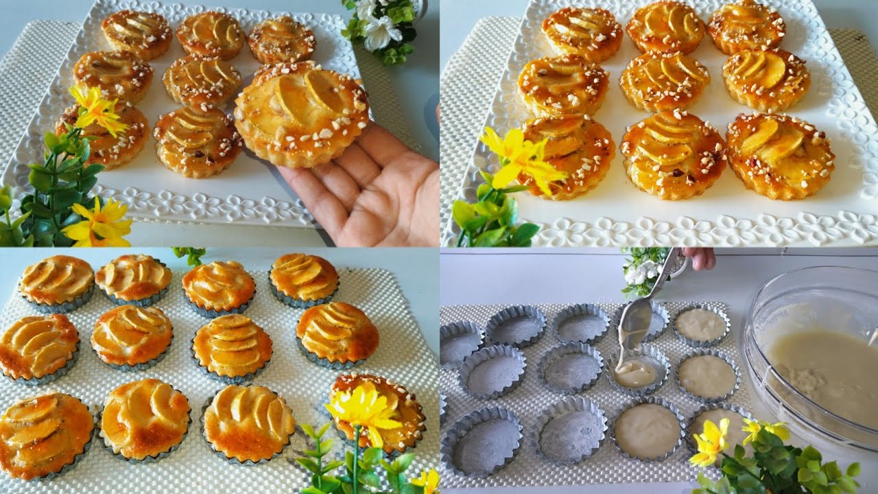 ميني كيك التفاح حضريهم فآخر  لحظة خفاف وهشاش كيذوبو فالفم والمذاق ياسلام جربيهم وردي عليا الخبار😉💯