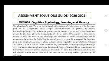 MPC 001 Ignou Solved Assignment