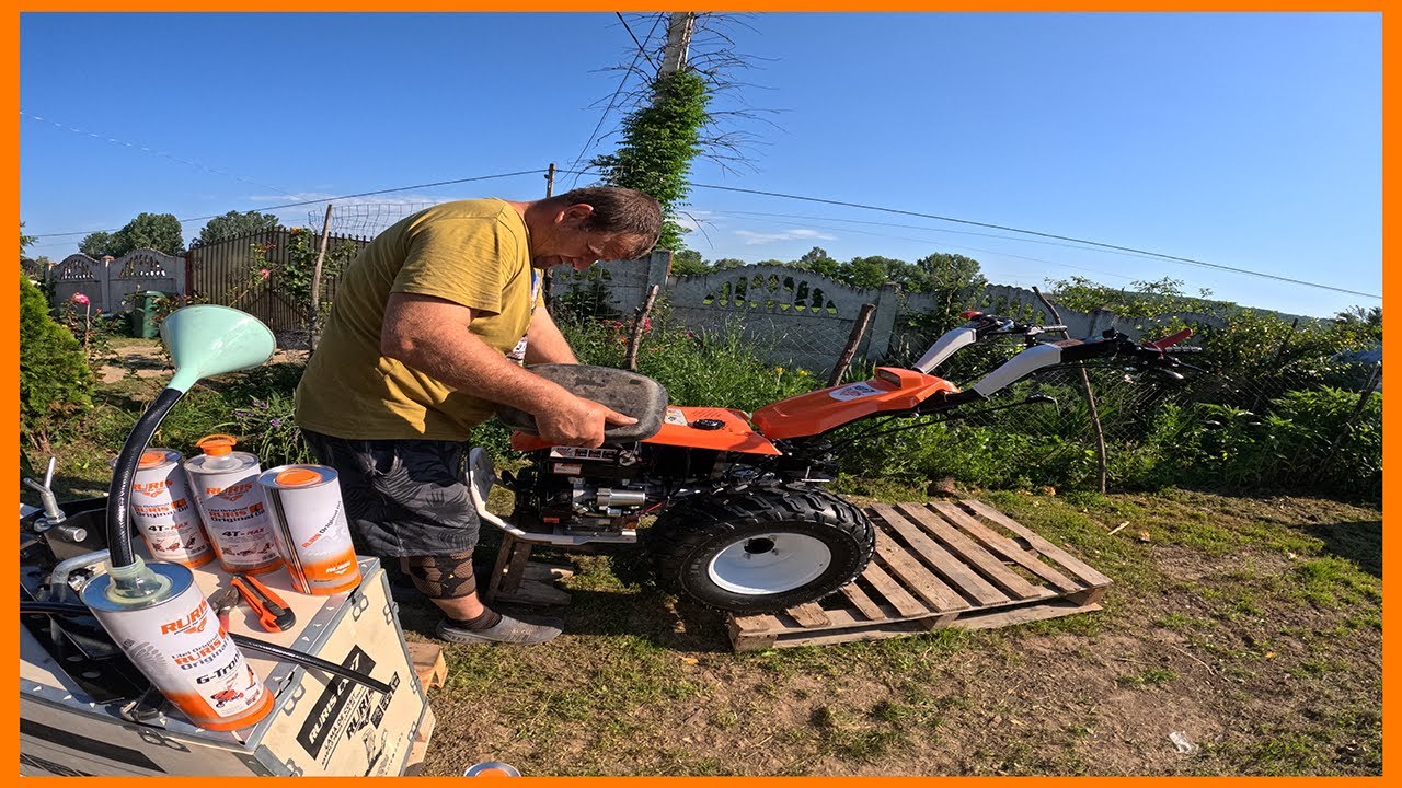 I-am făcut cadou lui tata Motocultivatorul Ruris 1077 | Adaugare Ulei, benzină și prima pornire