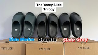 Granite Vs Slate Marine Vs Slate Grey Yeezy Slides