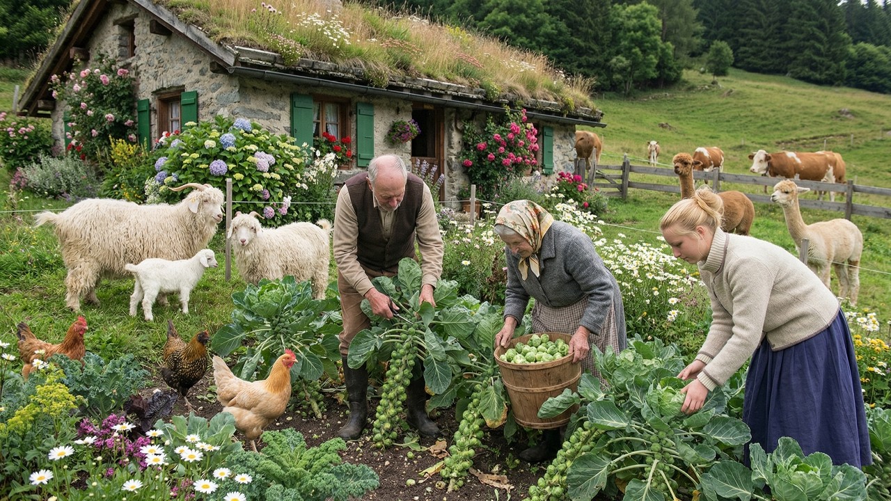 A Peaceful Life In The Countryside Life - This Is A Great Way Harvest Brussels Sprouts - Farm Fresh