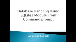 SQLite Commands| Command Prompt | Create Database | Dump a Table