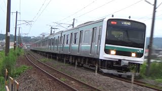 【基本編成最後の幕車】常磐線 E501系K704編成(557M いわき行き)泉ー湯本を通過。
