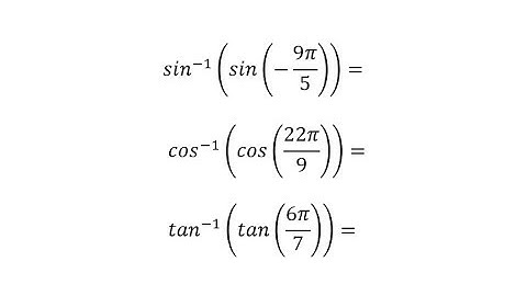 Inverse Trig Function Values of Trig Function Values (Not Nice Angles)