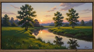 Frame TV Art: Serene River at Sunset in Lush Countryside | 4K Ambient Art screenshot 5