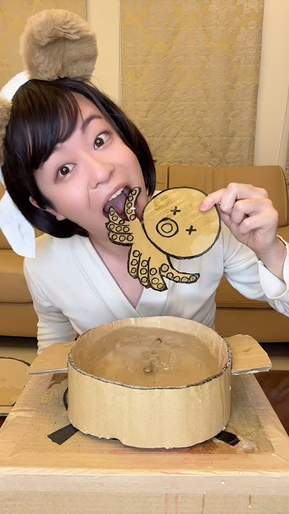 BOIl A CARDBOARD OCTOPUS！#asmr