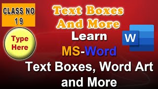 3D Text Box And Word Art In MS Word -Class 19-
