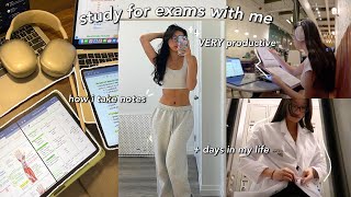 STUDY VLOG | VERY productive days in my life: exam prep, how i take notes &amp; study smarter NOT harder