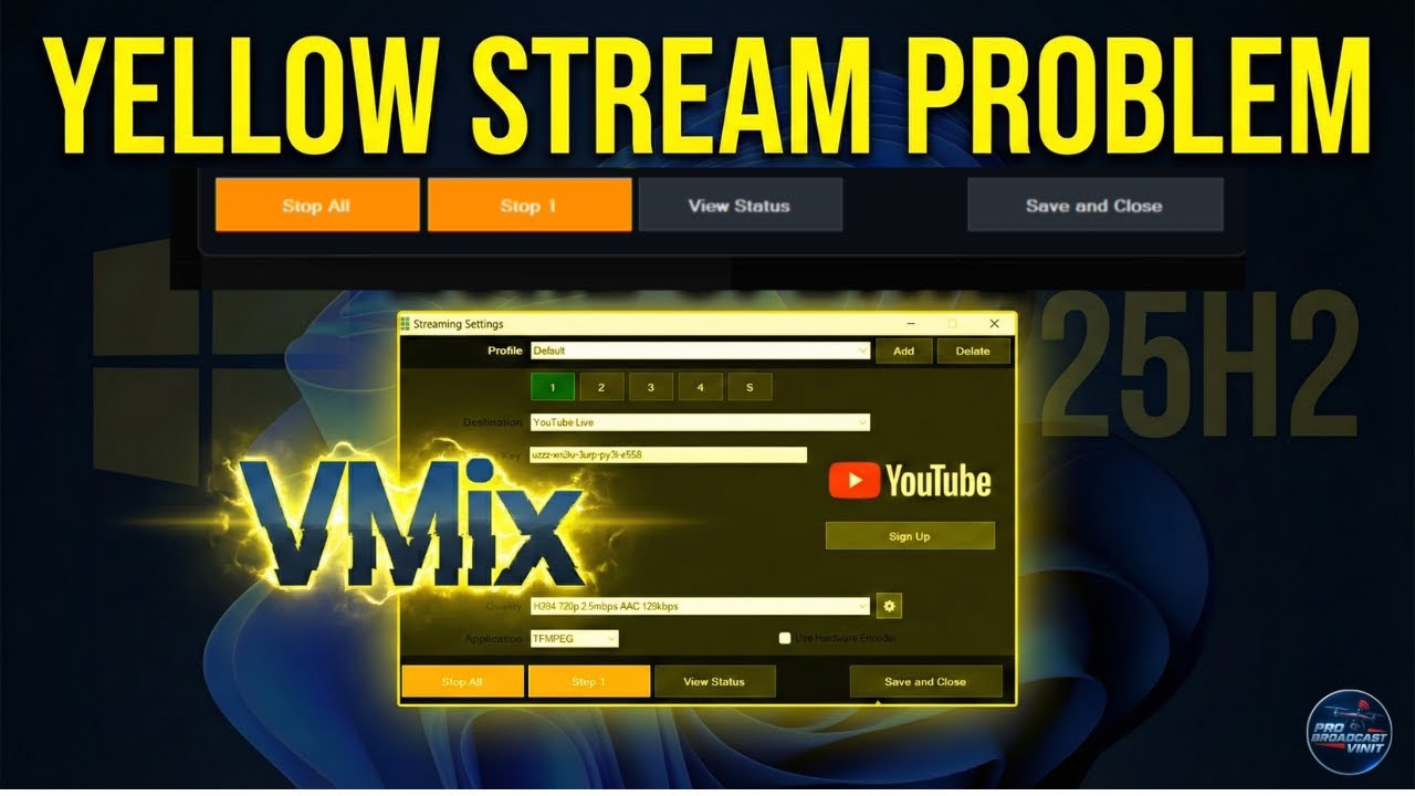 ⚠️ vMix Yellow Stream Issue | Live Streaming Problem (vMix)