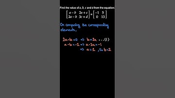 Comparing Equal Matrices #shorts #youtubeshort #mathematics #viralshorts