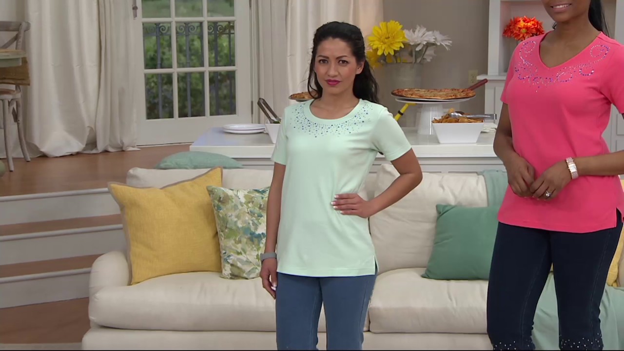 Quacker Factory Set of Two Sparkle and Shine T-shirts on QVC