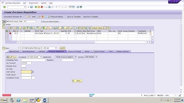 SAP MM How to create a Purchase Requisition for Consumable material for Multiple Account assignment