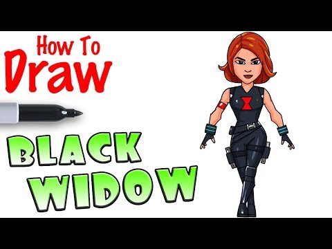 How to Draw Black Widow | Fortnite