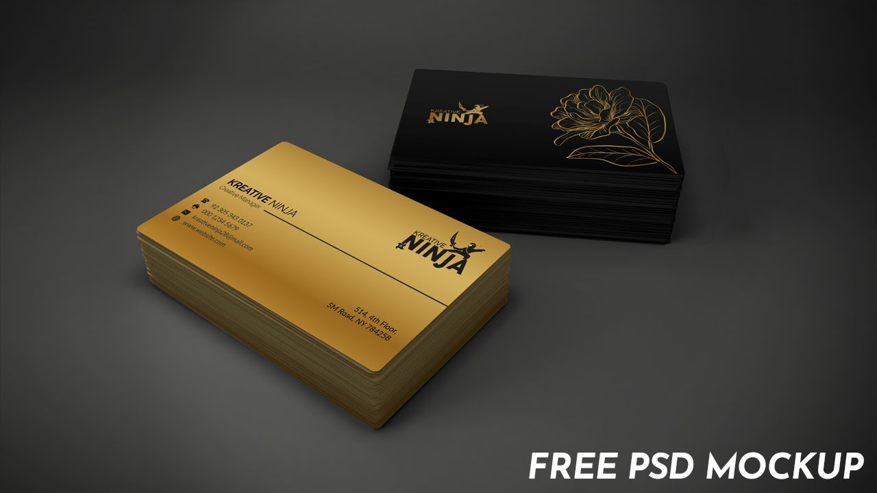 Download Gold & Black Business Card Mockup | Free PSD Mockup | 2020 - YouTube