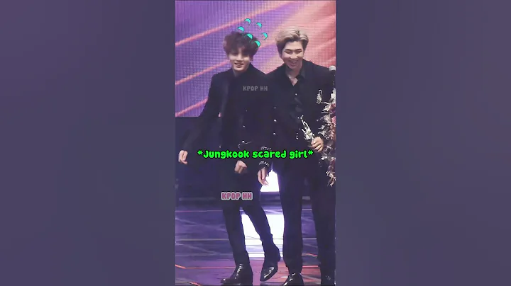 Jungkook's Cute Reaction When He's Scared Of A Girl 💃😅 #shorts #jungkook #bts #girl