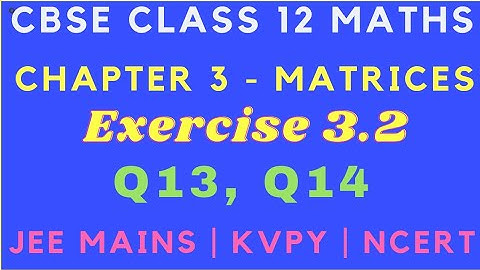 Chapter 3 - Exercise 3.2 (Q13, Q14) Matrices || CBSE Class 12 Maths ||JEE| NCERT||Tamil & English|GS
