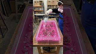 DIY Glowing Rose Resin Table 🌹