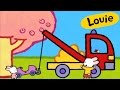 Grua - Louie dibujame una grua | Dibujos animados para niños