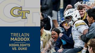 Georgia Tech RB Trelain Maddox Highlights vs. Duke