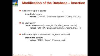 SQL: Lecture 3: Modifying database