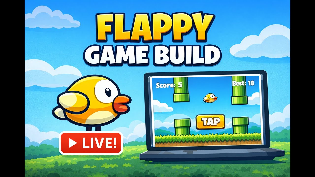 Flappy Bird Game Build LIVE 🔴 | 