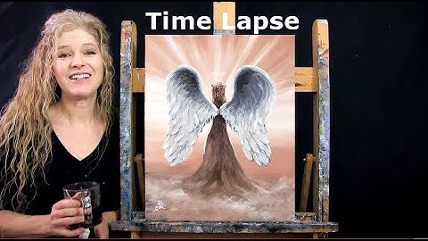 TIME LAPSE - Learn How to Paint "ANGEL ABOVE" with Acrylic - Heavenly Figure Step by Step Tutorial