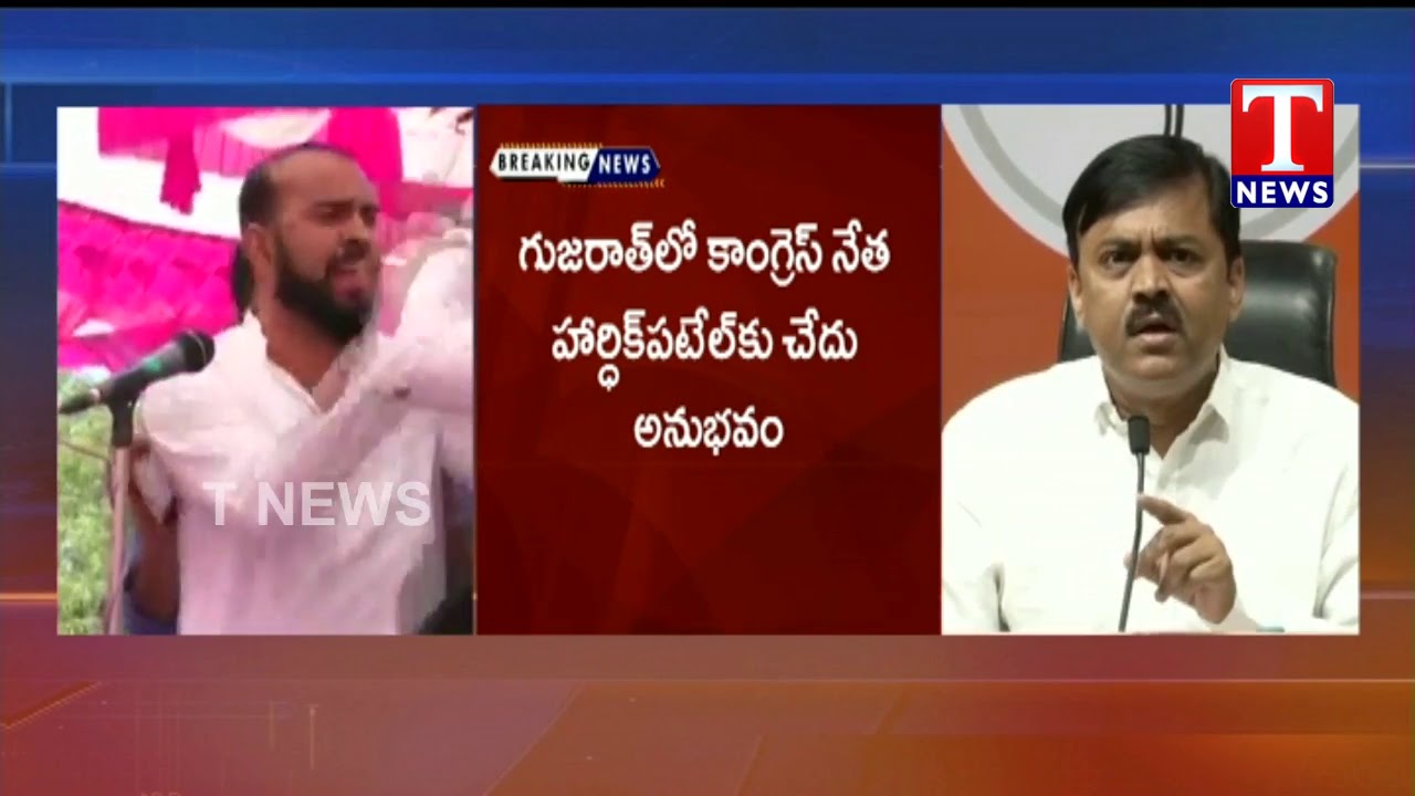 harish rao speech in kodangal Hardik Patel slapped at a public meet | Shoe thrown at GVL Narasimha Rao | TNews Telugu