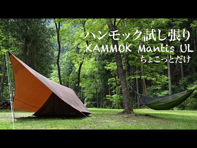 2021 ハンモック試し張り KAMMOK Mantis UL 奥秋テント村 撤収前に