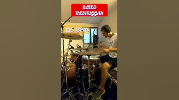 Thumbnail of Drum groove from Bleed(Meshuggah) at original song speed(115 bpm) #meshuggah #doublebass #drumcover