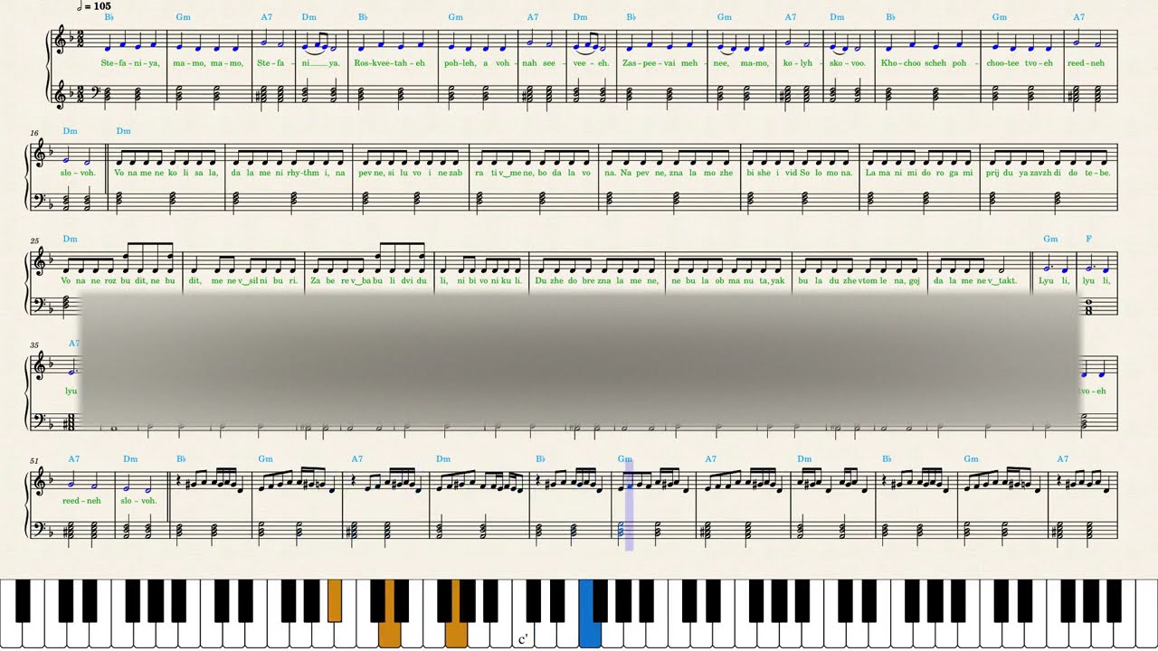 Kalush Orchestra — Stefania Piano Sheet Music YouTube