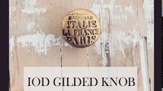 IOD Gilded Knob using IOD Knob Toppers Stamp, Flexi-Stamper, and IOD Hardwood Knobs